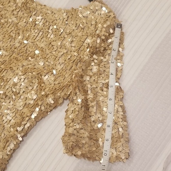 NWT Ark & Co Sequin Mini Dress, gold, size M - Picture 5 of 15